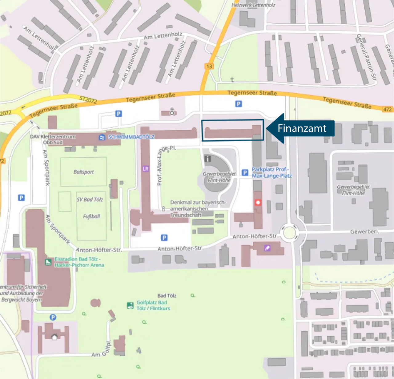  Stadtplan Bad Tölz, Prof.-Max-Lange-Platz