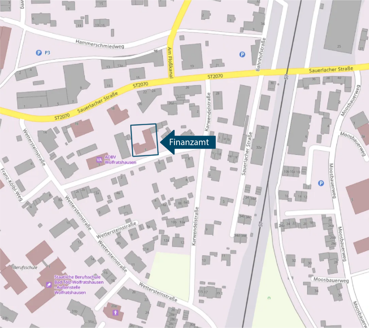  Stadtplan Wolfratshausen, Heimgartenstraße